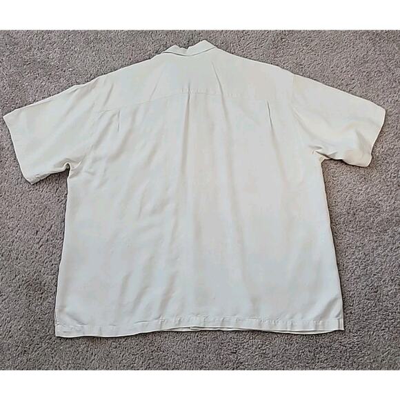 Tommy Bahama Pure Silk Camp Shirt – Ivory Textured Floral – Men’s XXL – GUC - Picture 2 of 8